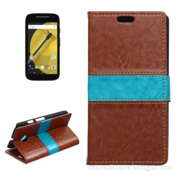 Crazy Horse Texture Flip Leather Wallet Cover Case for Motorola Moto E 2nd Gen 2015